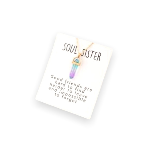 Soul Sister Crystal Gold Tone Necklace New - Picture 2 of 2